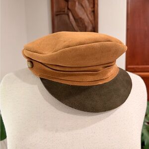 Lack of Color Leather Fiddler Cap Brown Suede Hat Size Large 59cm